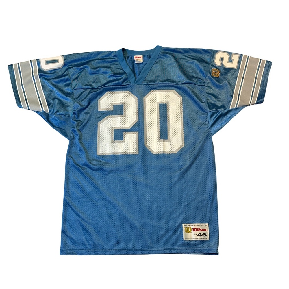 VINTAGE Wilson mens L Large 46 Barry Sanders #20 Detroit Lions Football Jersey